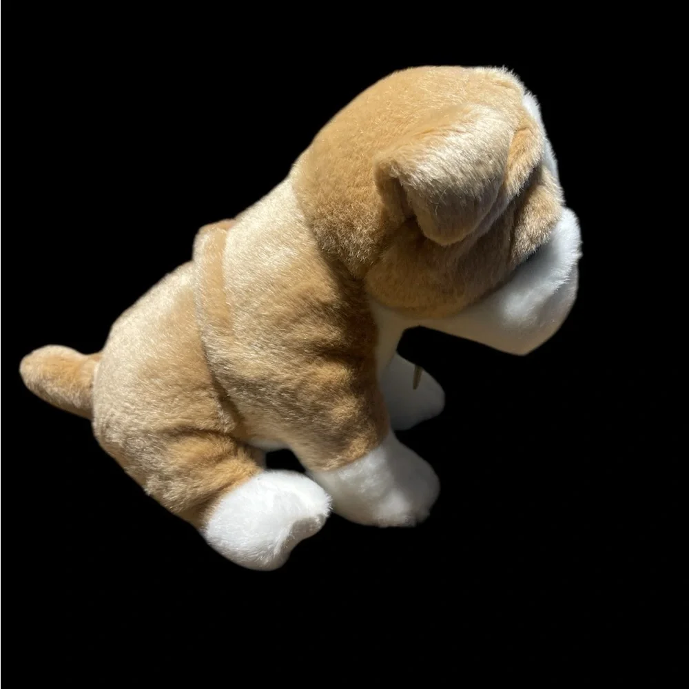 Miyoni Aurora Bulldog Plush 7” NWT – Brown & White Realistic Stuffed Puppy